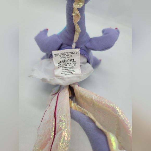 2002 Barbie Penelope the Dragon Iridescent Wings Rapunzel Pouch Plush 7" - Picture 9 of 11